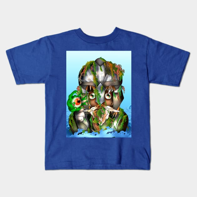 Warrior dwarf with an eyeball monster Kids T-Shirt by cuisinecat